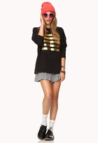 Thumbnail for your product : Forever 21 Metallic Striped Pullover