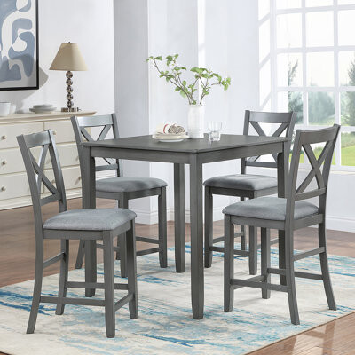 Latitude Run 5 Piece Dining Table Set For 4 Counter Height Kitchen Table Set With Square Table