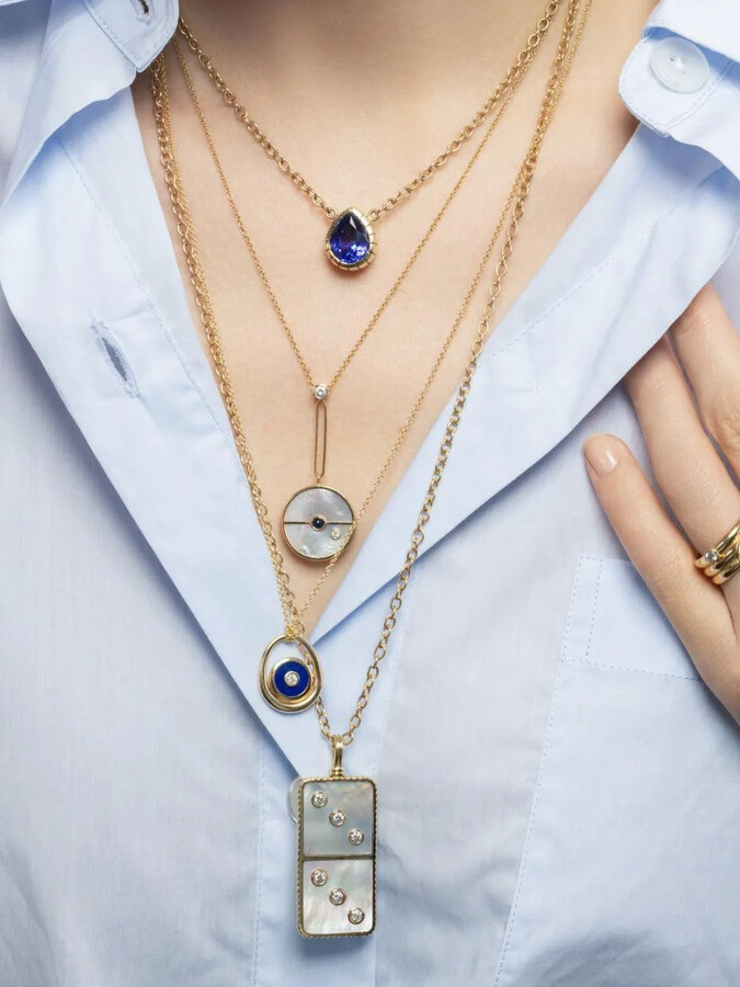 Retrouvaí Multi-Stone Compass-Pendant Necklace