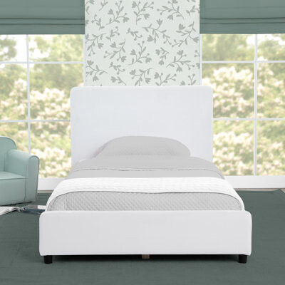 Delta Children Upholstered Twin Size Bed With Headboard, Premium Wood Slat Support, No Box Spring Needed, Easy Assembly, Velvet