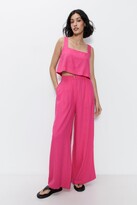 Thumbnail for your product : Warehouse Linen Box Strappy Crop Toppink