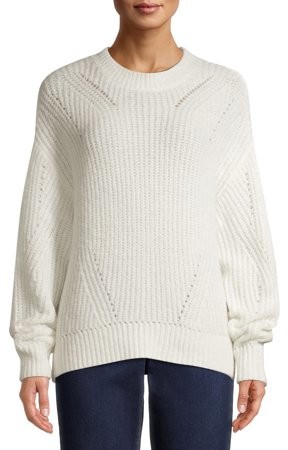 time and tru pointelle cardigan