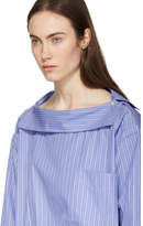 Thumbnail for your product : Toga Blue Striped Altered Collar Shirt