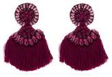 Thumbnail for your product : Etro Crystal Embellished Fringed Clip Earrings - Womens - Pink
