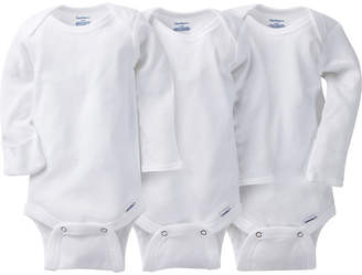 Gerber 3 Pack Long Sleeve White Onesies Bodysuits