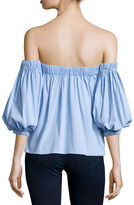 Thumbnail for your product : Milly Off-the-Shoulder Stretch-Cotton Blouse