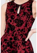 Thumbnail for your product : Select Fashion Fashion Floral Flocked Keyhole Skater Dress Dresses - size 14