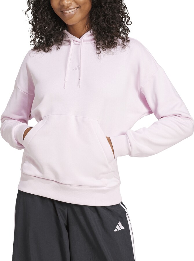 adidas Women's Essentials Long-Sleeve Logo Hoodie - Clear Pink/white