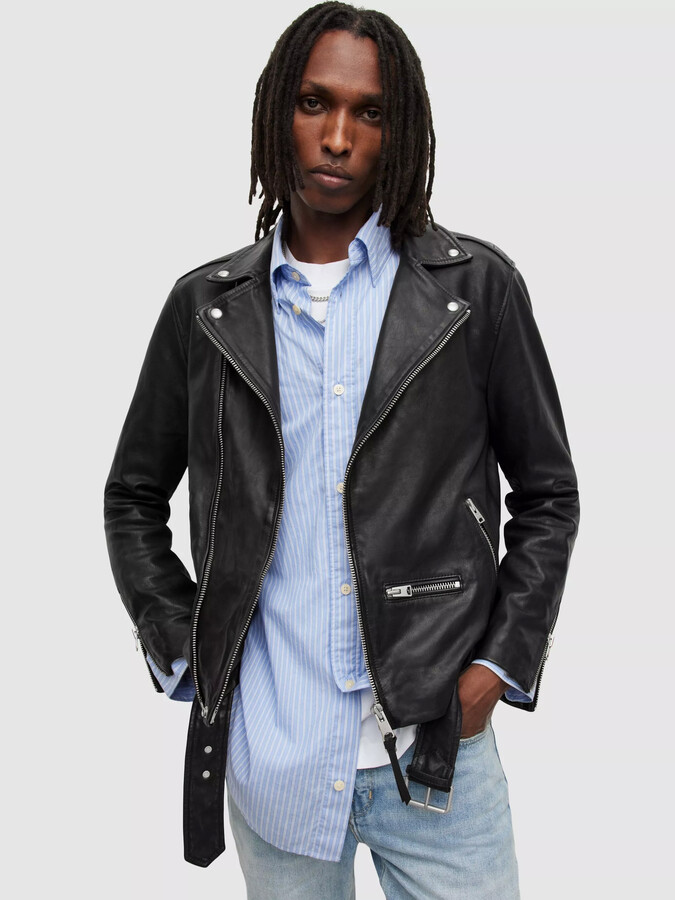 AllSaints Wick Leather Biker Jacket ShopStyle