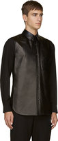 Thumbnail for your product : Yohji Yamamoto Black Leather Front Shirt