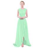 Thumbnail for your product : MenaliaDress Womens Chiffon Lace Hi-Lo Sleeveless Bridesmaid Dress M085LF US
