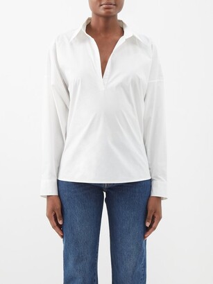 Totême Spread-collar Organic-cotton Shirt - White