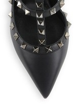 Thumbnail for your product : Valentino Garavani Rockstud Noir Leather Slings