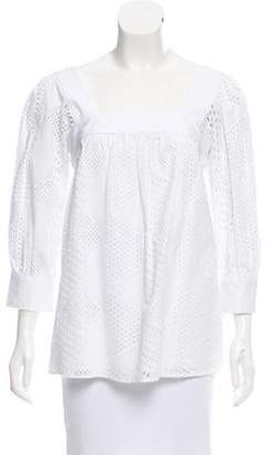 Milly Long Sleeve Eyelet Top
