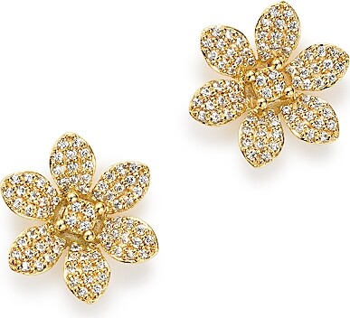Bloomingdale's Fine Collection Diamond Flower Stud Earrings in 14K Yellow Gold, 0.50 tcw