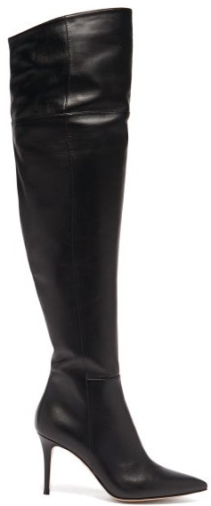 Gianvito Rossi Over-the-knee 85 Leather Boots - Black - ShopStyle