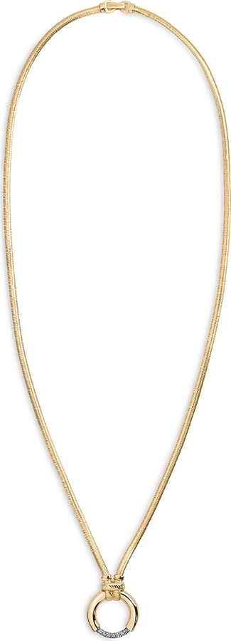 DEMARSON Kelsey Pave Ring Pendant Necklace, 28