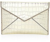 Thumbnail for your product : Rebecca Minkoff Leo Croc-Embossed Metallic Leather Envelope Clutch