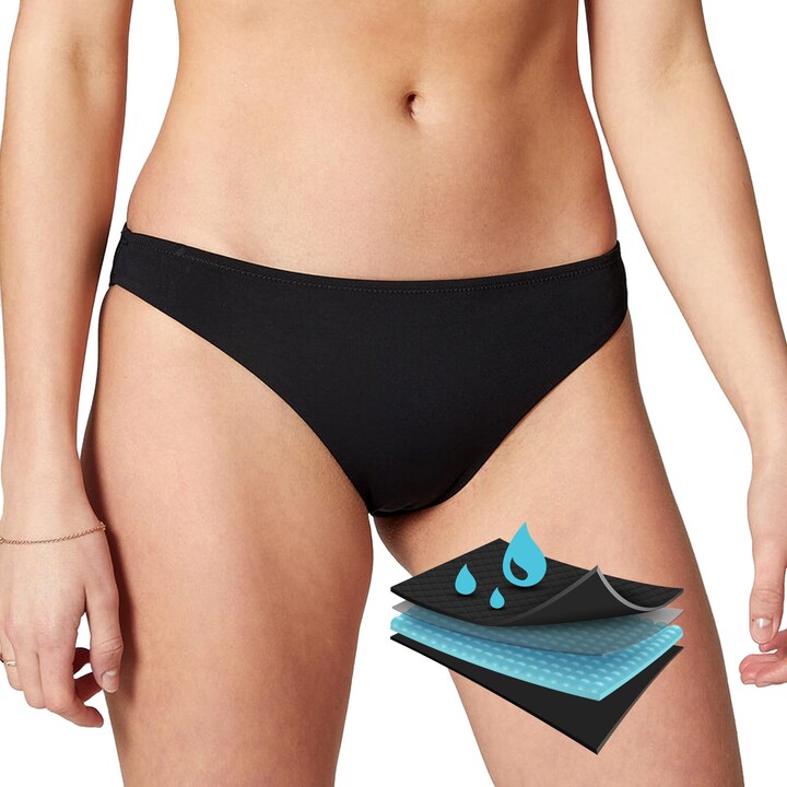 The Period People Period Swimwear Black Leakproof Bikini Bottoms
