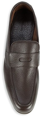 John Lobb Thorne Pebble-Grained Leather Penny Loafers