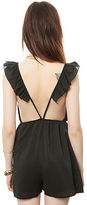 Thumbnail for your product : Reverse The Flutter Sleeve Playsuit in Black
