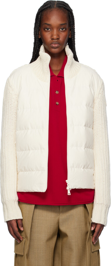 Moncler Off-White Padded Wool & Cashmere Zip-Up Down Cardigan