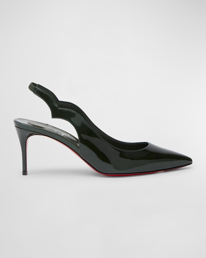 Christian Louboutin Hot Chick Patent Red Sole Slingback Pumps