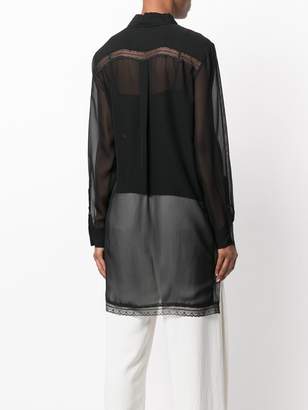 DKNY sheer fitted blouse