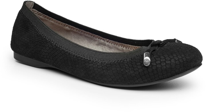 New Fashion Casual Black Suede Ballet Flats Shoes with Sparkling Curlicue 