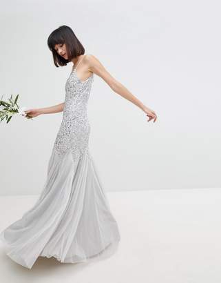 Maya All Over Sequin Cami Strap Fishtail Maxi Bridesmaid Dress