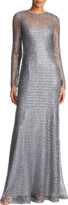 Thumbnail for your product : Halston Kirsten Long-Sleeve Sequin Net Gown