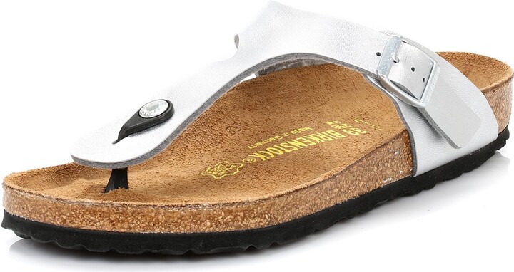 Birkenstock Schuhe Gizeh Birko-Flor Normal Silver (043851) 35 Silber -  ShopStyle Sandals