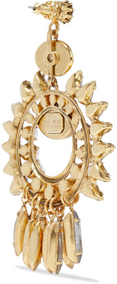 Elizabeth Cole Simcha 24-karat Gold-plated, Faux Pearl And Swarovski Crystal Earrings