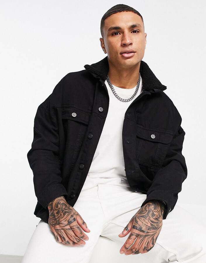 black borg denim jacket mens