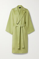 Thumbnail for your product : Theory Belted Wool And Cashmere-blend Coat - Green