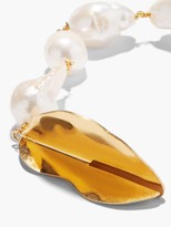 Thumbnail for your product : Jil Sander Baroque-pearl & Leaf Pendant Bracelet - Pearl