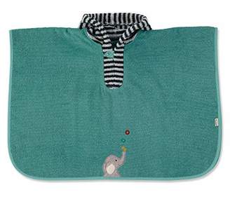 Sterntaler Poncho with Hood, Cuddly Zoo, Age: From 0 Months, Size: 70 x 50 cm, Green
