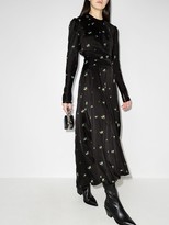 Thumbnail for your product : Paco Rabanne Floral-Print Long-Sleeve Long Dress