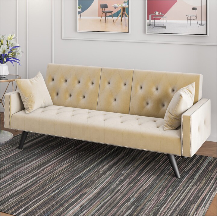 Vinura Couches for Living Room Clearance Velvet Pull Out Sofa Bed Couch 72" ShopStyle