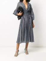 Thumbnail for your product : Alexandre Vauthier Plunge-Neck Polka-Dot Print Midi Dress