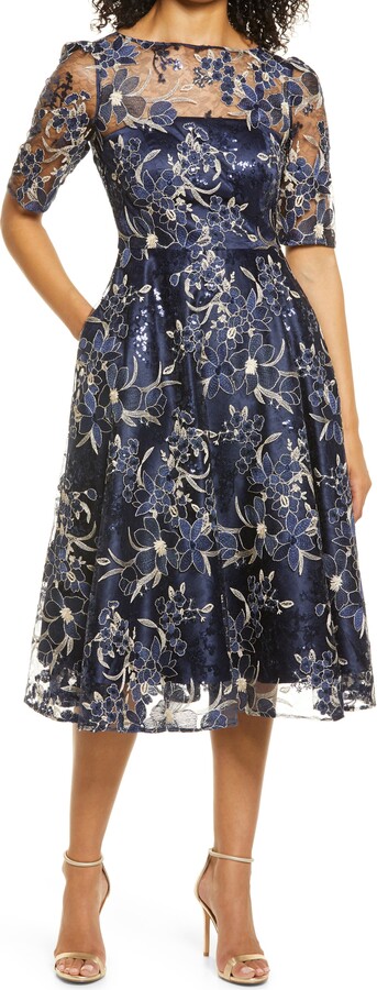 eliza j lace midi dress
