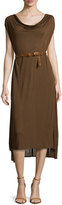 Thumbnail for your product : Donna Karan Belted Sleeveless Cowl-Neck Dress, Henna