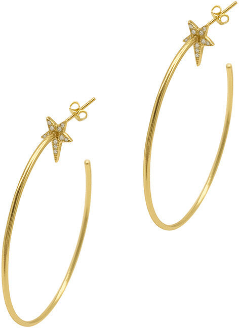 Large Star Large Hoop Earring for Women Grill Gold Silver Statement Earrings Bijoux Jewelry Party Club LE0196,Bluestone Henraly Wow 