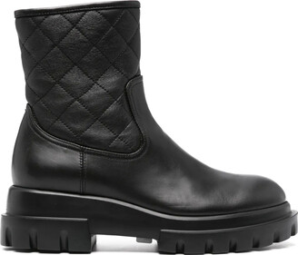 AGL Curvy Ankle Boots In Chalk Color Leather - ShopStyle