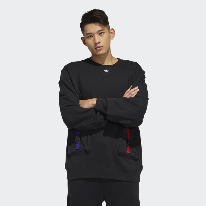 adidas LNY Crew Sweatshirt Black XS Mens - ShopStyle