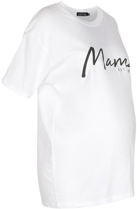 boohoo Maternity Mama Est 2020 Scribble Slogan T-Shirt