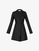 Thumbnail for your product : Isabel Benenato Padded-shoulder notch-lapel cotton-blend blazer
