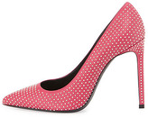 Thumbnail for your product : Saint Laurent Studded Pointed-Toe Pump, Pink/Silver