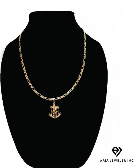 Aria Jeweler AriajewelerIncfigarowithgrimreaperonanchorpendant-24gold