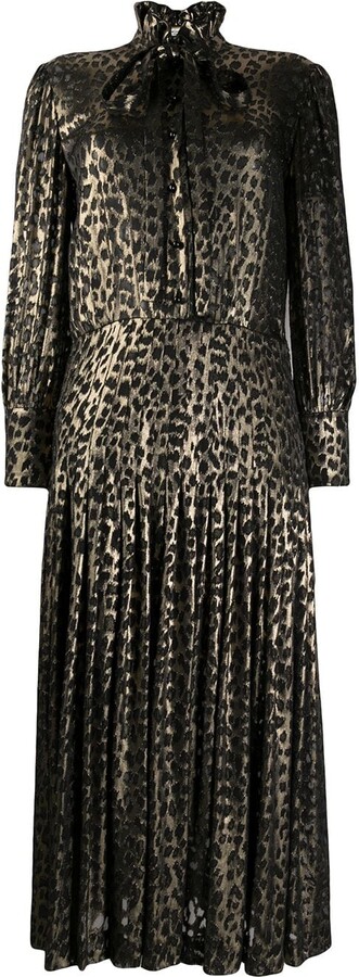 leopard print button front dress